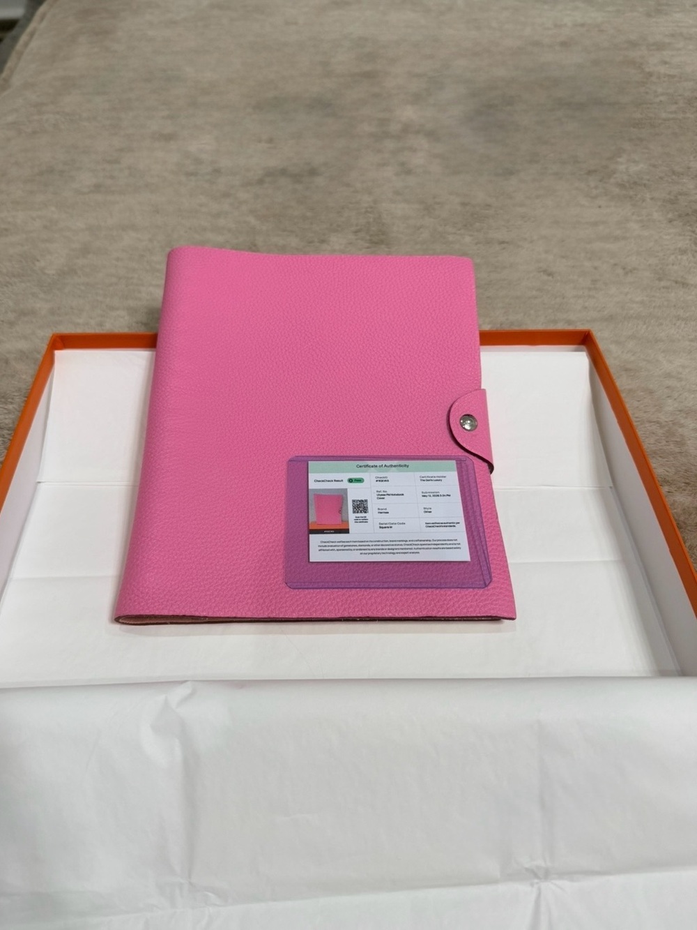 Hermes notebook and notebook cover mm size pink